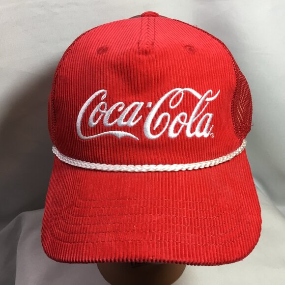 NEW Coca -Cola Hat Cap Red White Rope Snapback Adjustable Corduroy OSFM NWT - Picture 5 of 8